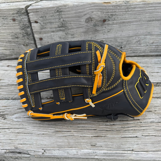 SPECIAL! IKJ 12.75" H-Web BLACK AND HARVEST GOLD, USA Steerhide (Pro Fit) LEFTY (Copy)