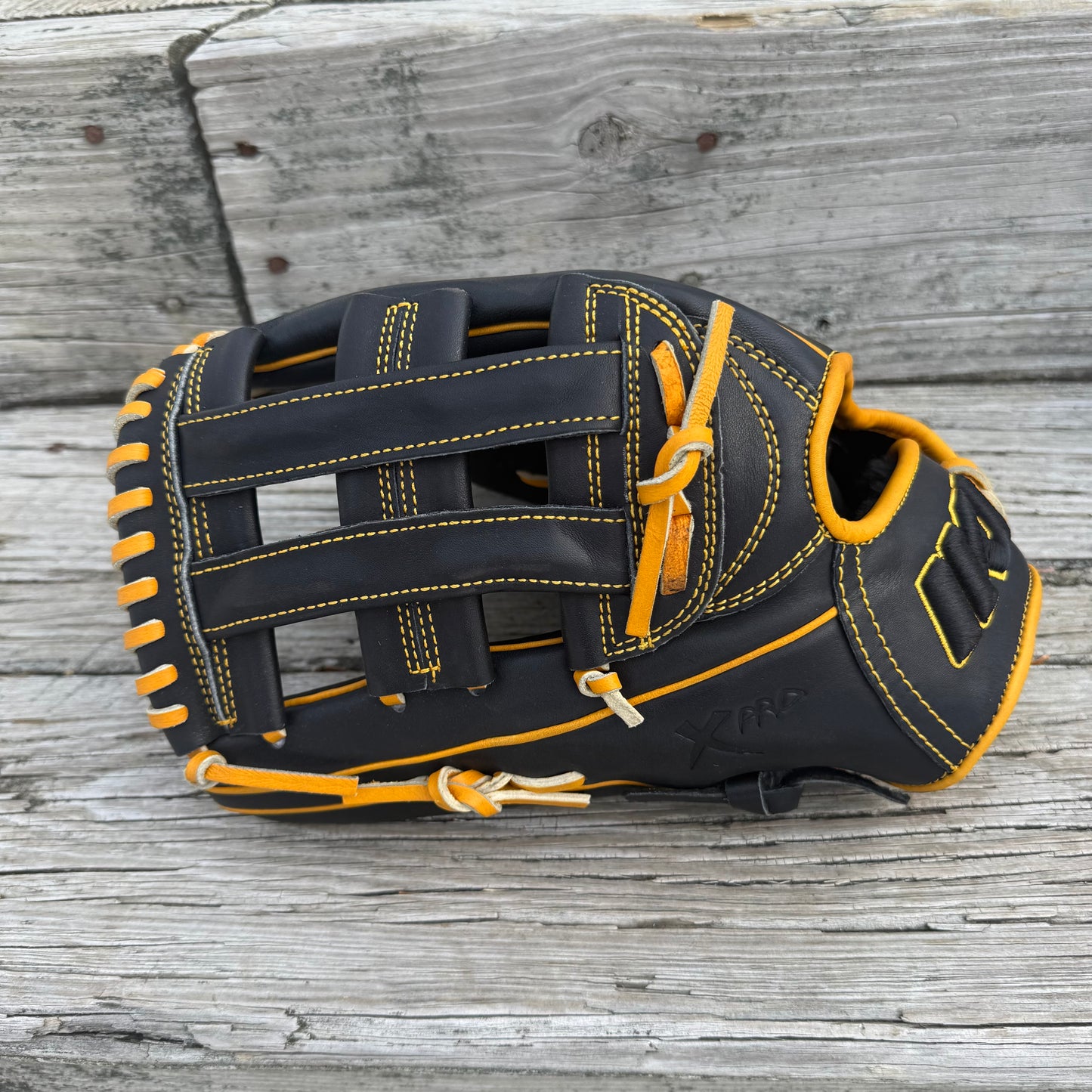 SPECIAL! IKJ 12.75" H-Web Black and Harvest Gold, USA Steerhide (Pro Fit)