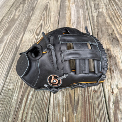 10.5" H-Web, USA Steerhide Igniter 4-Finger Custom Outtake, Black/Tan