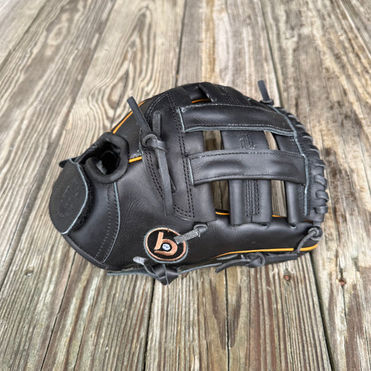 10.5" H-Web, USA Steerhide Igniter 4-Finger Custom Outtake, Black/Tan