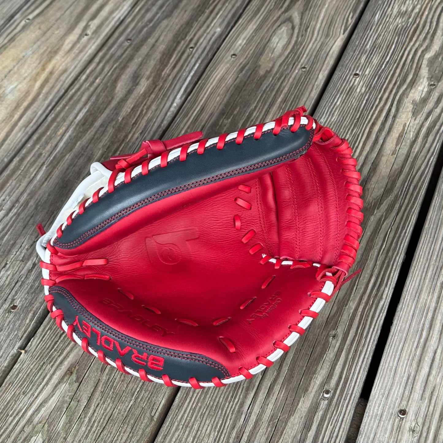 32" Native Kip Red/Navy Custom Outtake Catcher's Mitt
